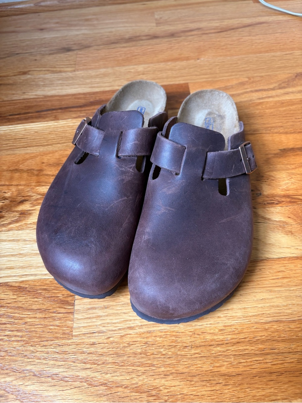 Birkenstock Boston Soft Footbed Habana Brown Oiled Leather Clog Shoes - Picture 6 of 9